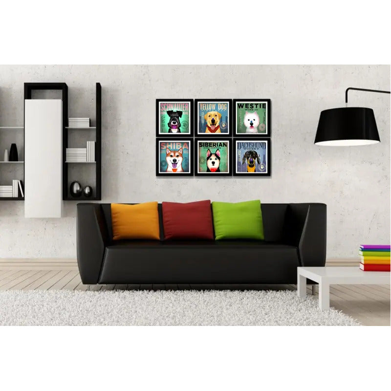 Set 6 Cuadros Perro Cafe Pop Art Razas Mascota Decoracion