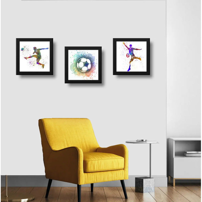 Set 3 Cuadros Futbol Pop Art Balon Pelota Deporte Decoracion