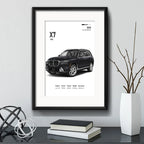 Cuadro Autos Y Camionetas Modelos Marcas Arte Con Paspartu Bmw Full Size Luxury Suv X7 Con Marco Negro