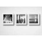 Set 3 Cuadros Dubái Emiratos Arabes Blanco Y Negro Decora