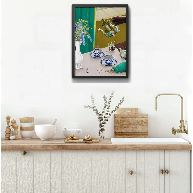 Cuadro Cocina Living Odio El Té Inglés Mate Retro Arte Marco Negro