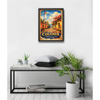 Cuadro Colonia Del Sacramento Casco Histórico Retro Uruguay Marco Negro