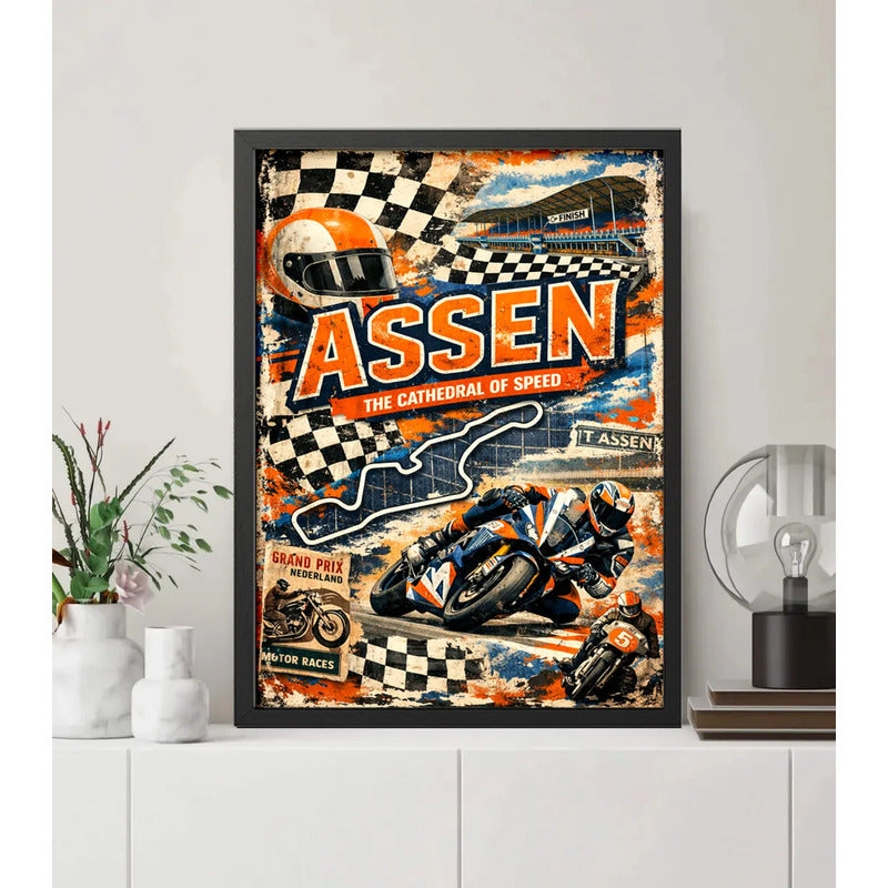 Cuadro Assen Moto Gp Circuito Carrera Pista Autodromo Marco Negro