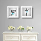 Set 2 Cuadros Leon Chicle Jirafa Baby Animals Art Decoracion