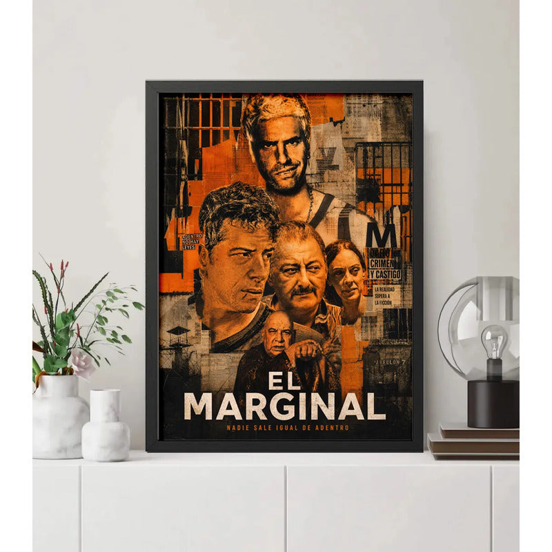 Cuadro El Marginal Serie Argentina Mario Borges Diosito Brs2 Marco Negro