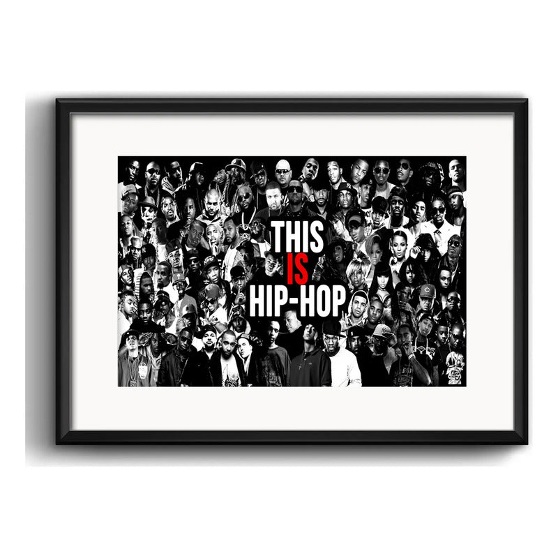 Cuadro This Is Hip Hop Rappers Tupac Eminem Musica Paspartú Marco Negro