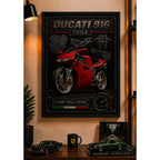 Cuadro Ducati 916 1994 Moto Icónico Detalles Specs Efecto 3d Marco Negro