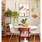 Cuadro Dormitorio Living Boho Abstracto Beige Acuarela Oak Marco Marrón Claro
