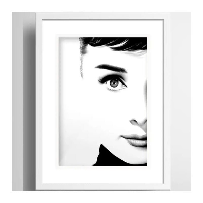 Cuadro Audrey Hepburn Retro Cine Hollywood Con Paspartu