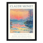 Cuadro Dormitorio Living Claude Monet Atardecer En El Sena Marco Negro