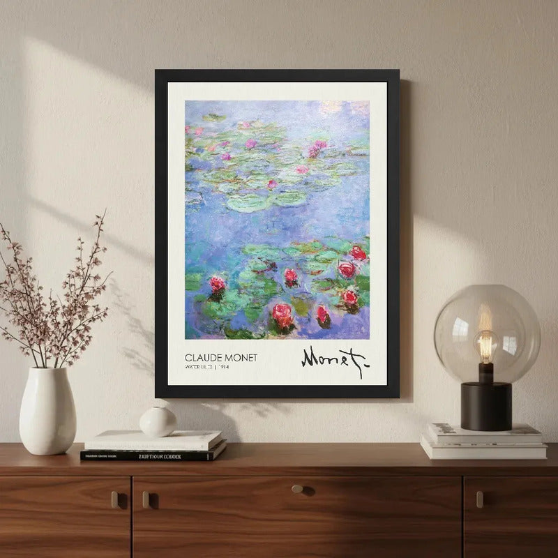 Cuadro Los Nenúfares Claude Monet Signature Arte Living Marco Negro