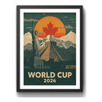 Cuadro Copa Del Mundo Futbol Fifa 2026 Paises Monumentos Marco Negro