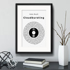 Cuadro Kate Bush Cantante Pop Ingles Decoracion Con Paspartú Letra Cloudbusting Con Marco Negro