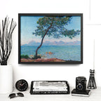 Cuadro Claude Monet Los Montes Estérel Montanas Nautico Mar Marco Negro