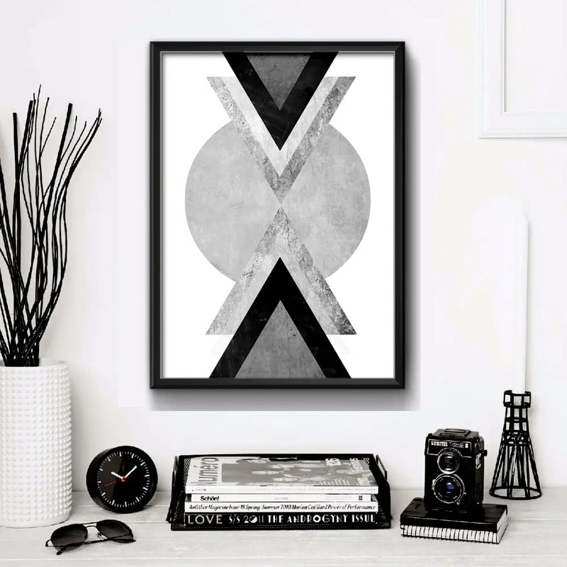 Cuadro Geometrico Abstracto Escandinavo Moderno Decoracion
