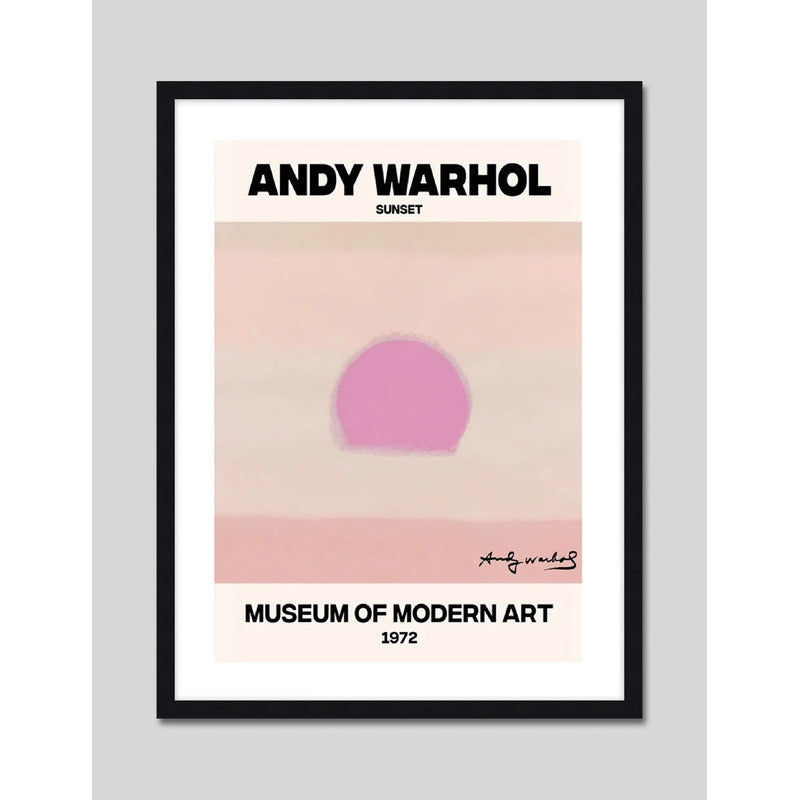 Cuadro Andy Warhol Sunset Pop Art Decoracion Modern Art Marco Negro