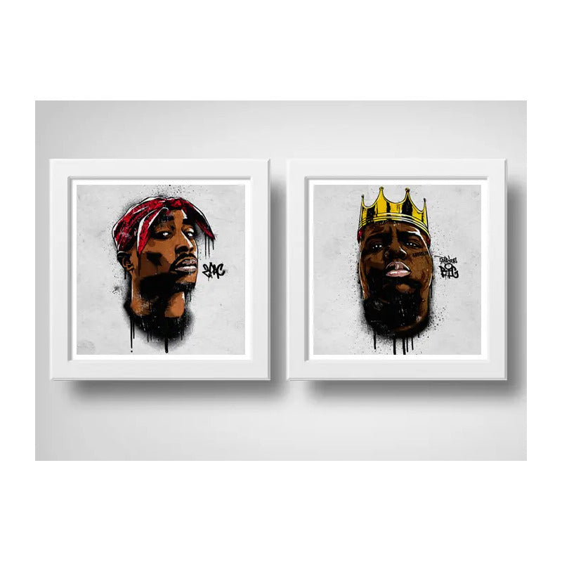 Set 2 Cuadros Tupac Notorious Big Rap Musica Decoracion