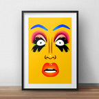 Cuadro Drag Queen Pop Art Brs2 Decoracion Con Paspartú Marco Negro