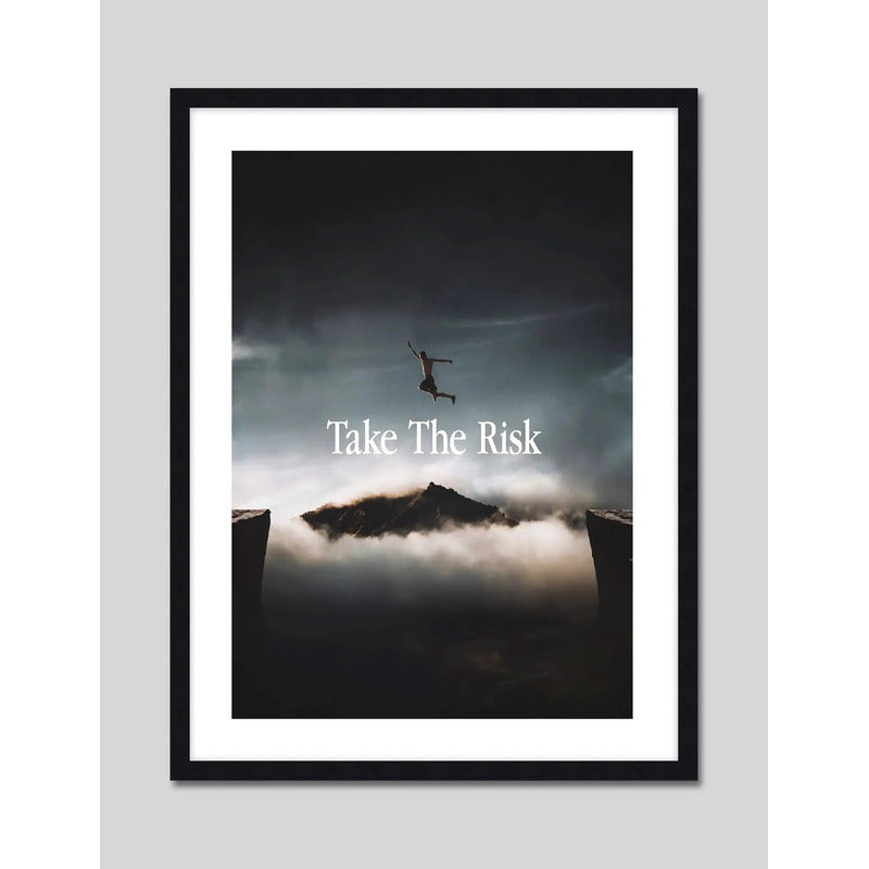 Cuadro Take The Risk Frase Motivacional Coach Personal Arte Marco Negro