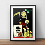 Cuadro Heisenberg Muerte Calavera Breaking Bad Con Paspartú Marco Negro