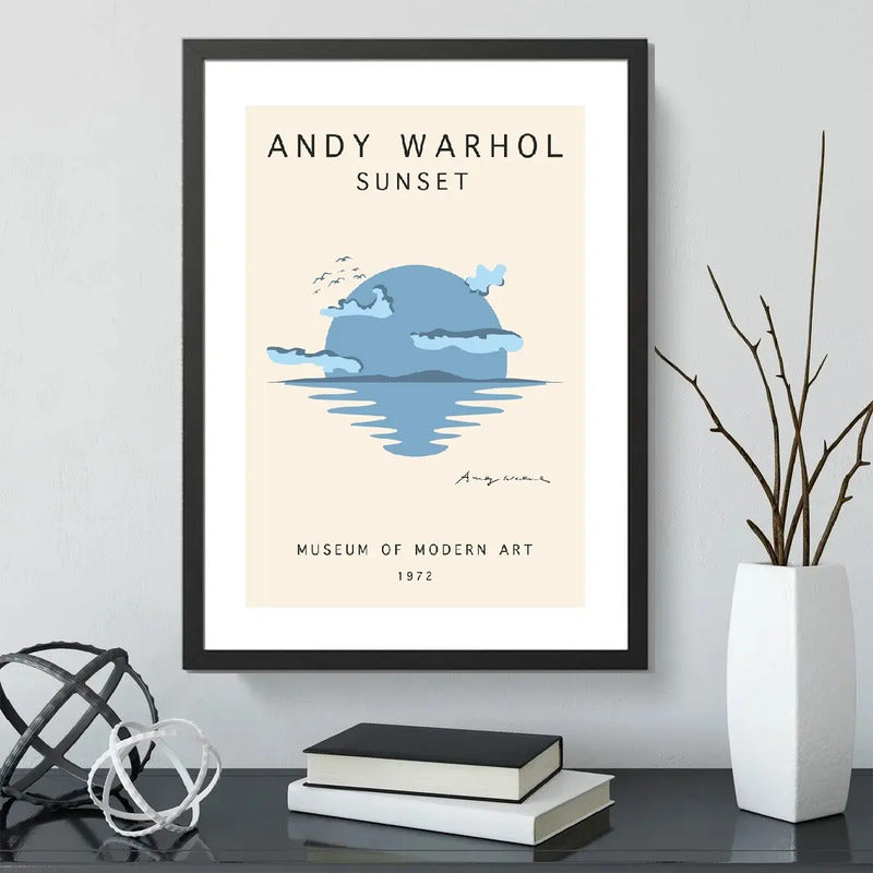 Cuadro Andy Warhol Sunset Pop Art Decoracion Moderna Marco Negro