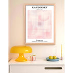 Cuadro Dormitorio Living Kandinsky Cuadrado Niebla Rosa Oak Marco Marrón Claro