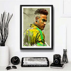Cuadro Neymar Pop Art Fútbol Jugador Brasil Club Decoracion