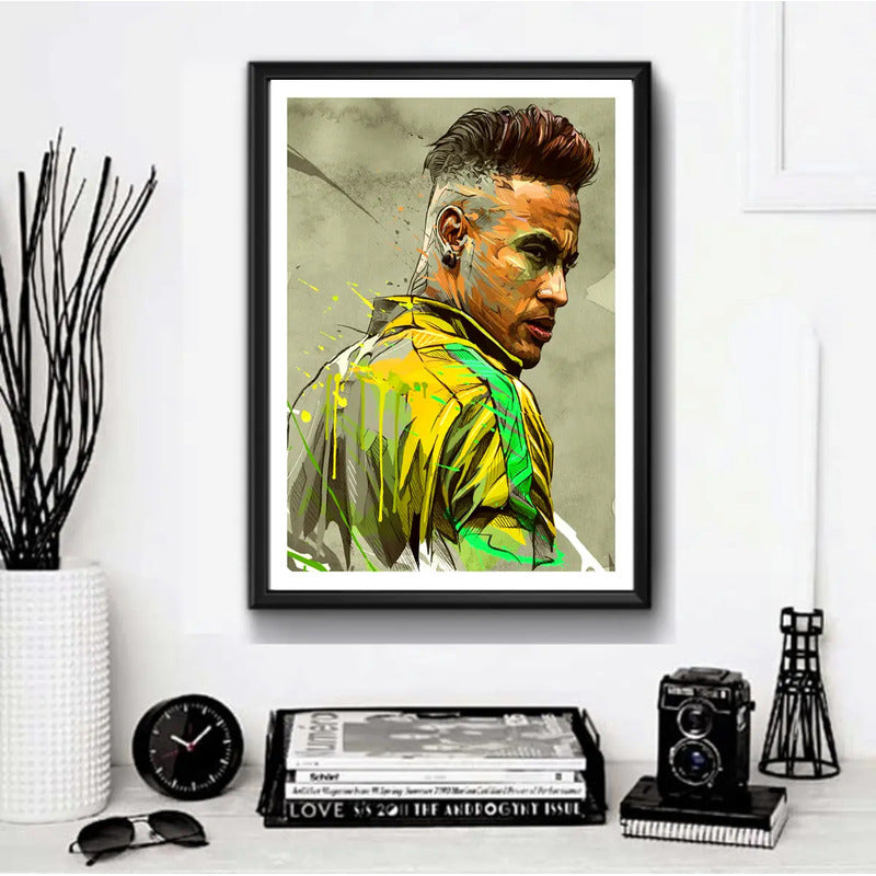 Cuadro Neymar Pop Art Fútbol Jugador Brasil Club Decoracion