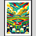 Cuadro Béisbol Baseball Jugador Equipo Club Gym Decoracion Pop Art 1 Con Marco Negro