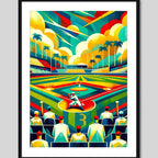 Cuadro Béisbol Baseball Jugador Equipo Club Gym Decoracion Pop Art 1 Con Marco Negro