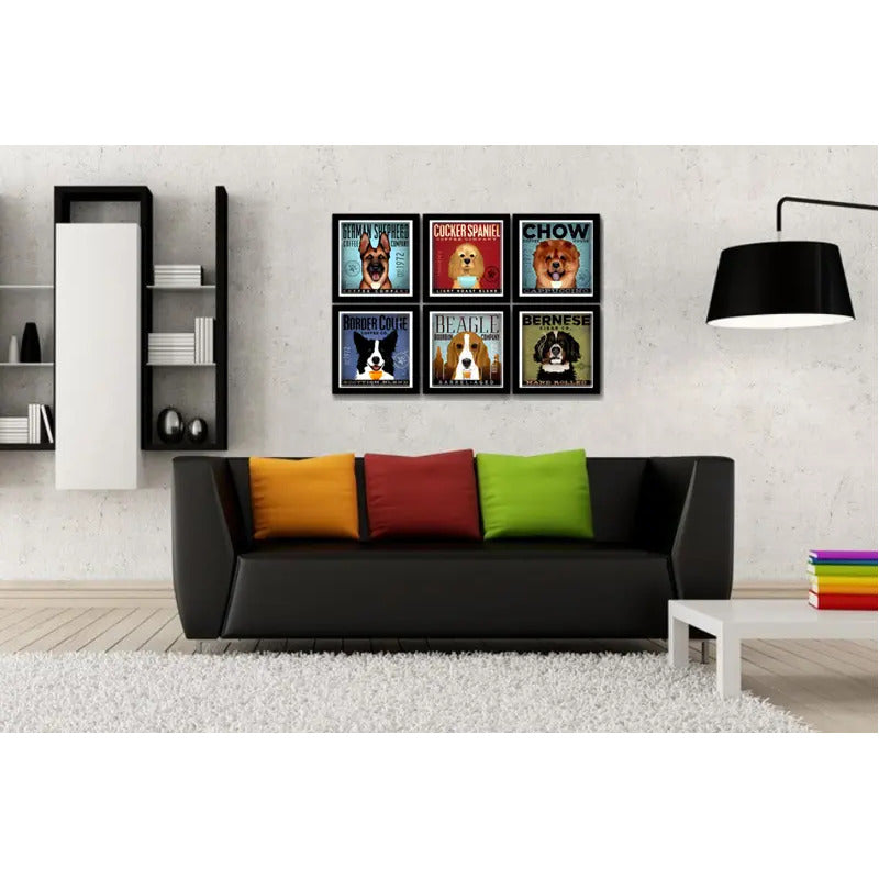 Set 6 Cuadros Perro Cafe Pop Art Razas Mascota B3 Decoracion