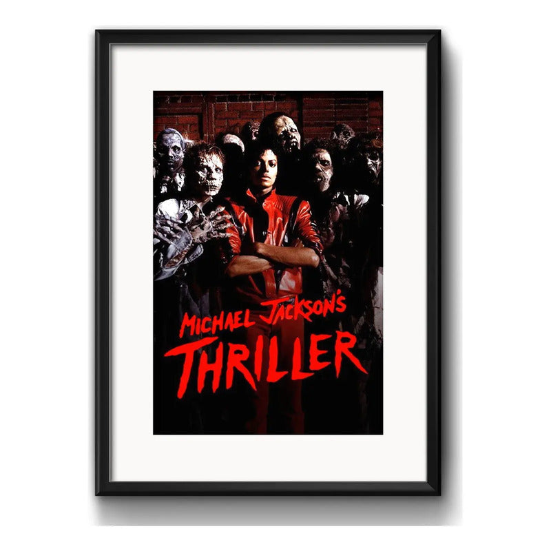 Cuadro Michael Jackson Thriller Musica Pop Br2 Con Paspartú Marco Negro