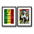 Set 2 Cuadros Bob Marley Letra Musica Reggae Arte Paspartú