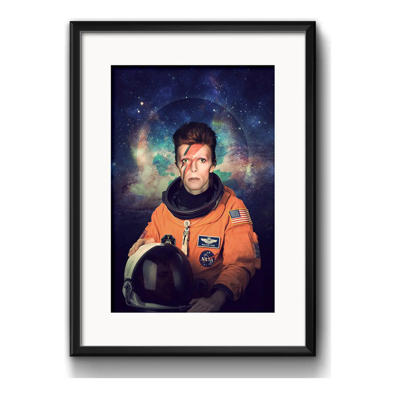 Cuadro David Bowie Astronauta Rock Ziggy Stardust C Paspartú Marco Negro