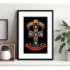 Cuadro Guns N Roses Rock Appetite Destruction Con Paspartú Marco Negro