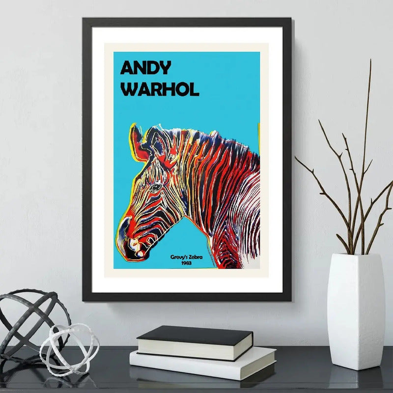 Cuadro Andy Warhol Pop Art Monroe Mariposa Flores Decoracion Andy Warhol Zebra Marco Negro
