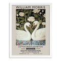 Cuadro Cisnes Amor William Morris Arte Flores Botanico Br2 Marco Blanco