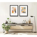 Set 2 Cuadros Living Le Jardin Botanico 53x43cm Con Paspartu Marco Negro