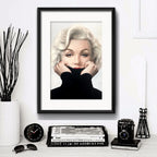 Cuadro Marilyn Monroe Fashion Gorgeous Retro Con Paspartú Marco Negro