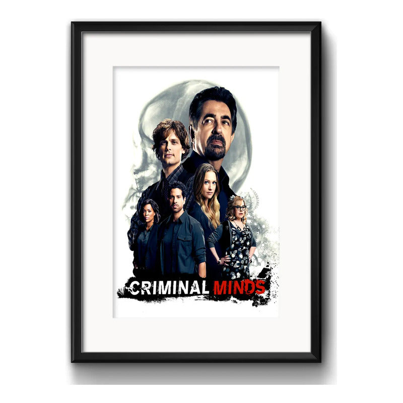 Cuadro Criminal Minds Mentes Criminales Serie Con Paspartú Marco Negro