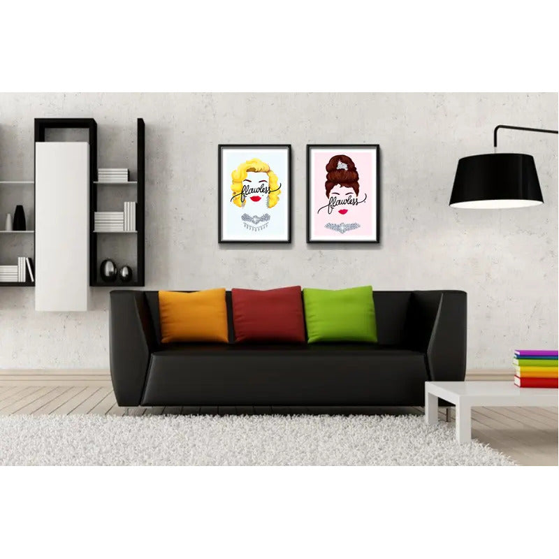 Set 2 Cuadros Marilyn Monroe Audrey Hepburn Arte Minimalista