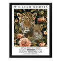Cuadro Leopardos William Morris Botanico Flores Exposición Marco Negro
