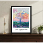 Cuadro Living Henri-edmond Cross La Nube Rosa Arboles Arte Marco Negro