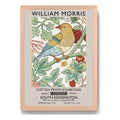 Cuadro Dormitorio Living William Morris Pajaro Frutilla Oak Marco Marrón Claro