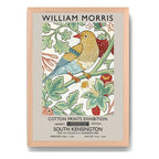 Cuadro Dormitorio Living William Morris Pajaro Frutilla Oak Marco Marrón Claro