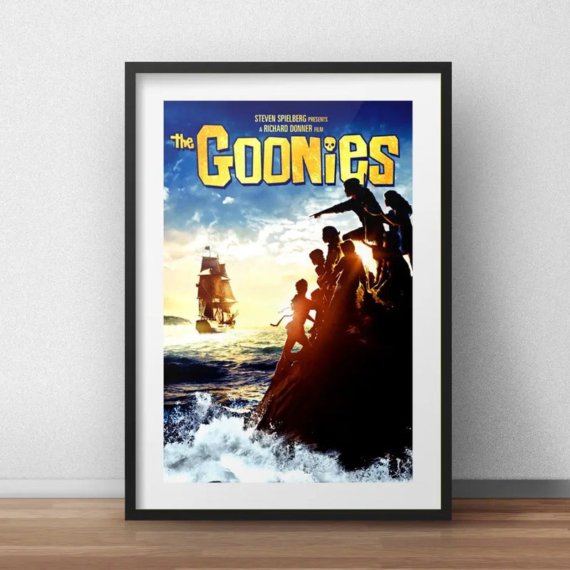 Cuadro Los Goonies Steven Spielberg Pelicula Con Paspartú B2 Marco Negro