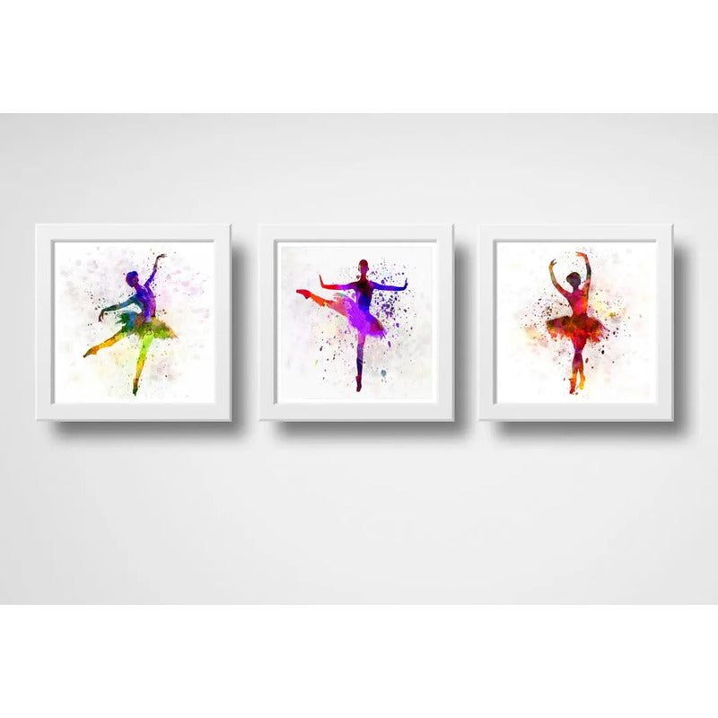 Set 3 Cuadros Ballet Pop Art Bailarína Deportes Decoracion