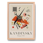Cuadro Dormitorio Living Kandinsky Abstracto Tonos Beige Oak Marco Marrón Claro