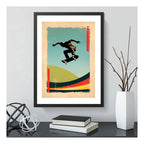 Cuadro Skate Street Pop Art Skater Arte Deportes Decoracion Marco Negro