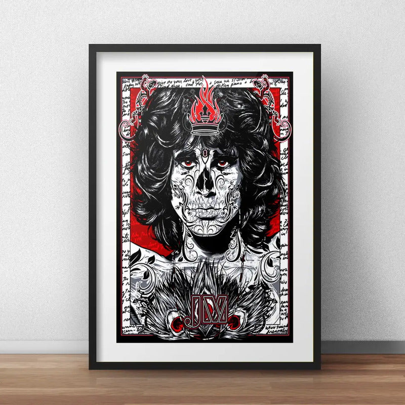 Cuadro Jim Morrison Tattoo The Doors Decoracion Con Paspartú Marco Negro